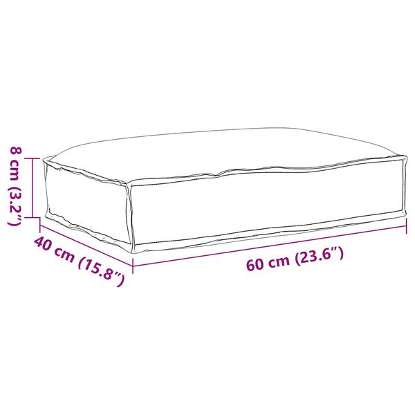 vidaXL Μαξιλάρι Παλέτας για Καθιστικό Μαύρο 60x40x8 εκ. από Ύφασμα Oxford