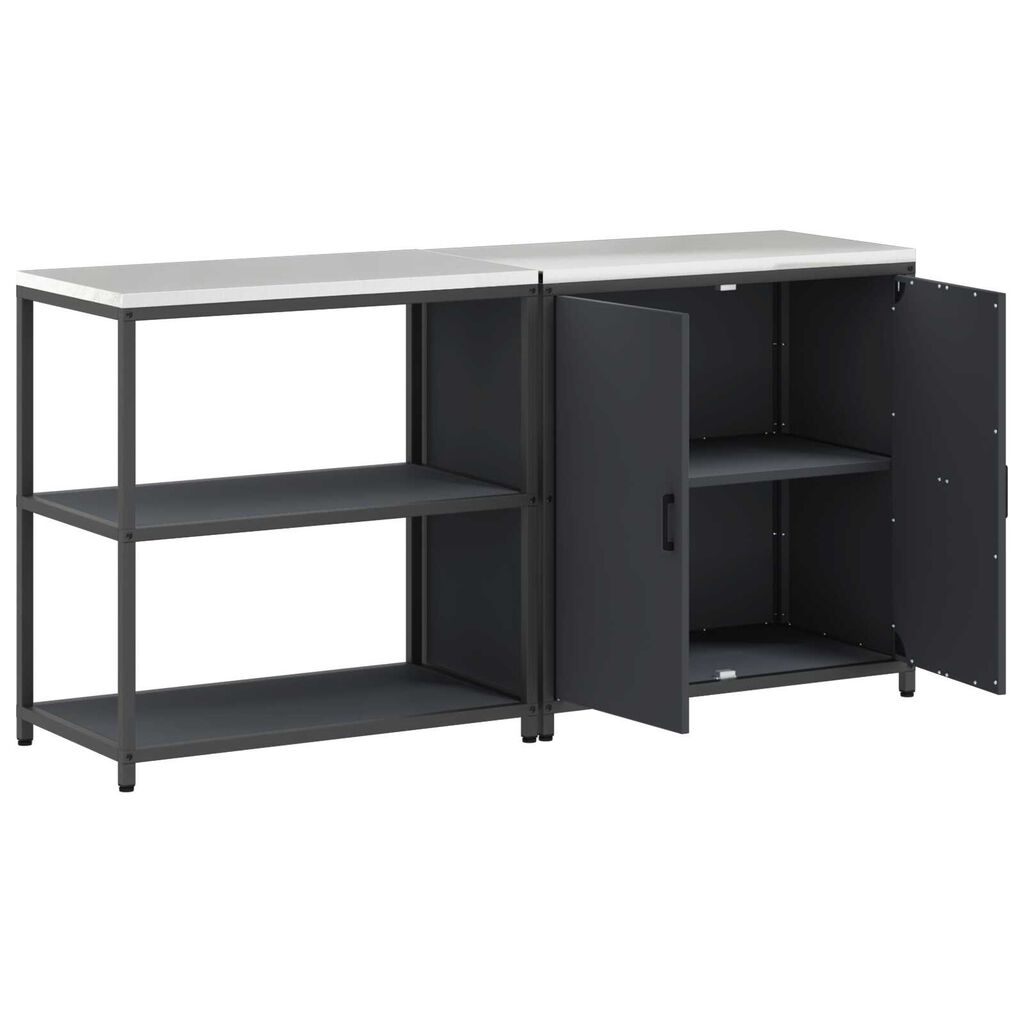 vidaXL Σετ Αποθήκευσης Κουζίνας 2 pcs Ανθρακί 150 x 50 x 92 εκ.