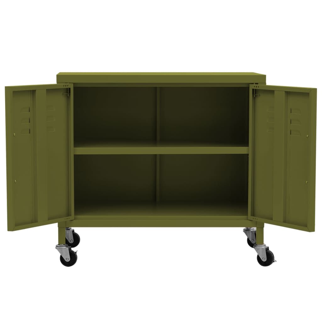 vidaXL Ντουλάπι Αποθήκευσης Πράσινο Λαδί 60 x 35 x 56 εκ. από Ατσάλι