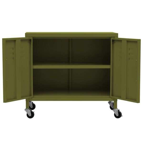 vidaXL Ντουλάπι Αποθήκευσης Πράσινο Λαδί 60 x 35 x 56 εκ. από Ατσάλι
