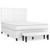 vidaXL Κρεβάτι Boxspring με Στρώμα Λευκό 140x200εκ.από Συνθετικό Δέρμα