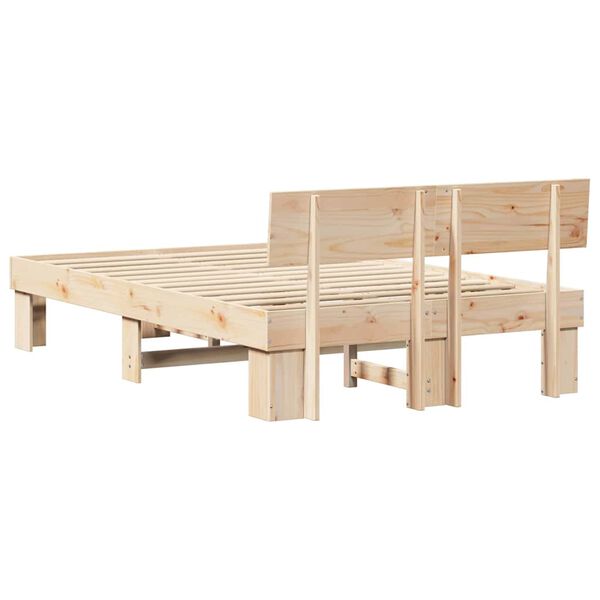 vidaXL Σκελετός Κρεβατιού Καφέ 120 x 200 cm Μασίφ ξύλο πεύκου