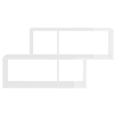 vidaXL Ραφιέρα Τοίχου Γυαλιστερό Λευκό 100x18x53 εκ. από Μοριοσανίδα