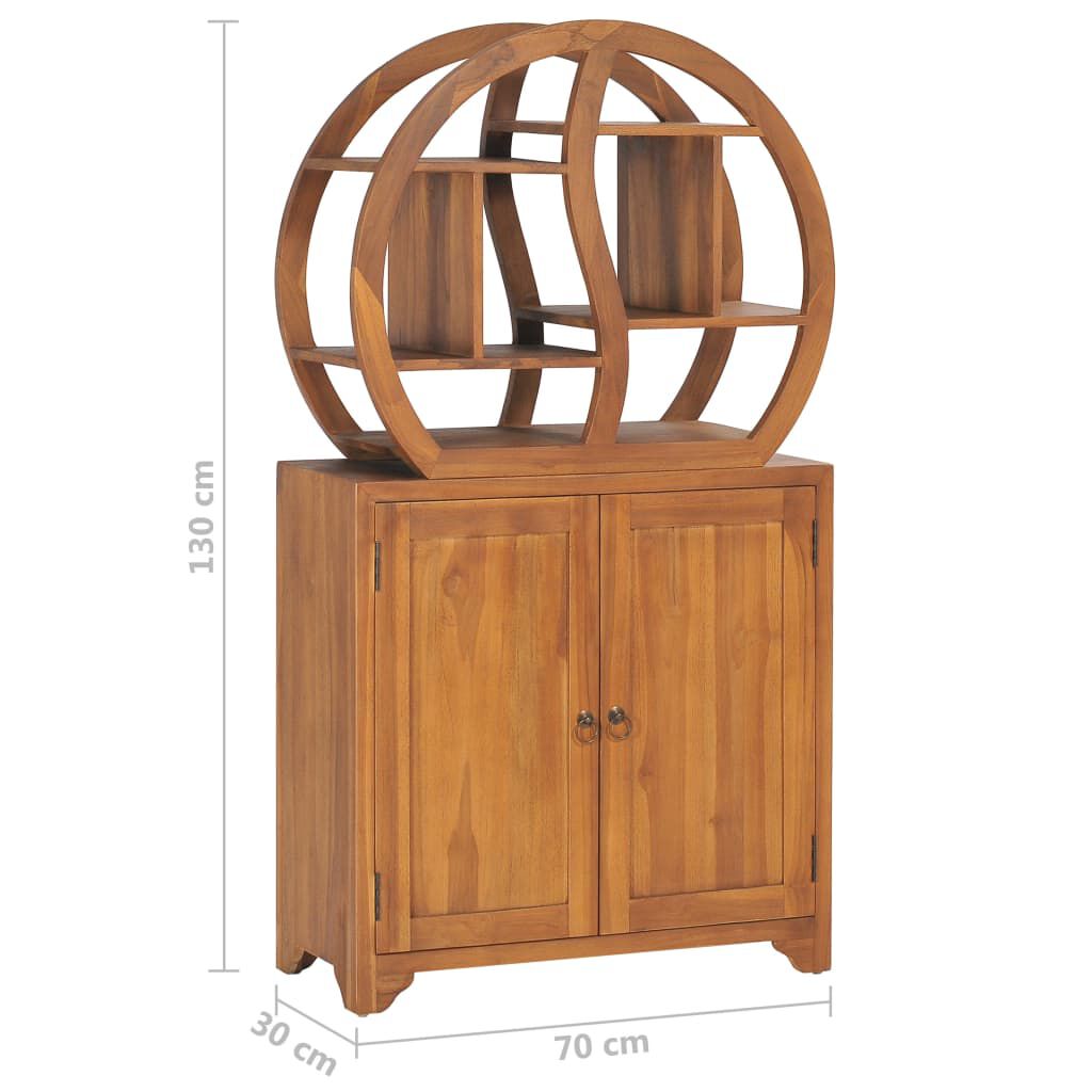 vidaXL Ντουλάπι με Ραφιέρα Σχέδιο Γιν Γιανγκ 70x30x130 εκ. Ξύλο Teak
