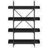 vidaXL Βιβλιοθήκη 4 Επιπέδων Μαύρη 100x33x145,5 εκ. Επεξεργασμένο Ξύλο