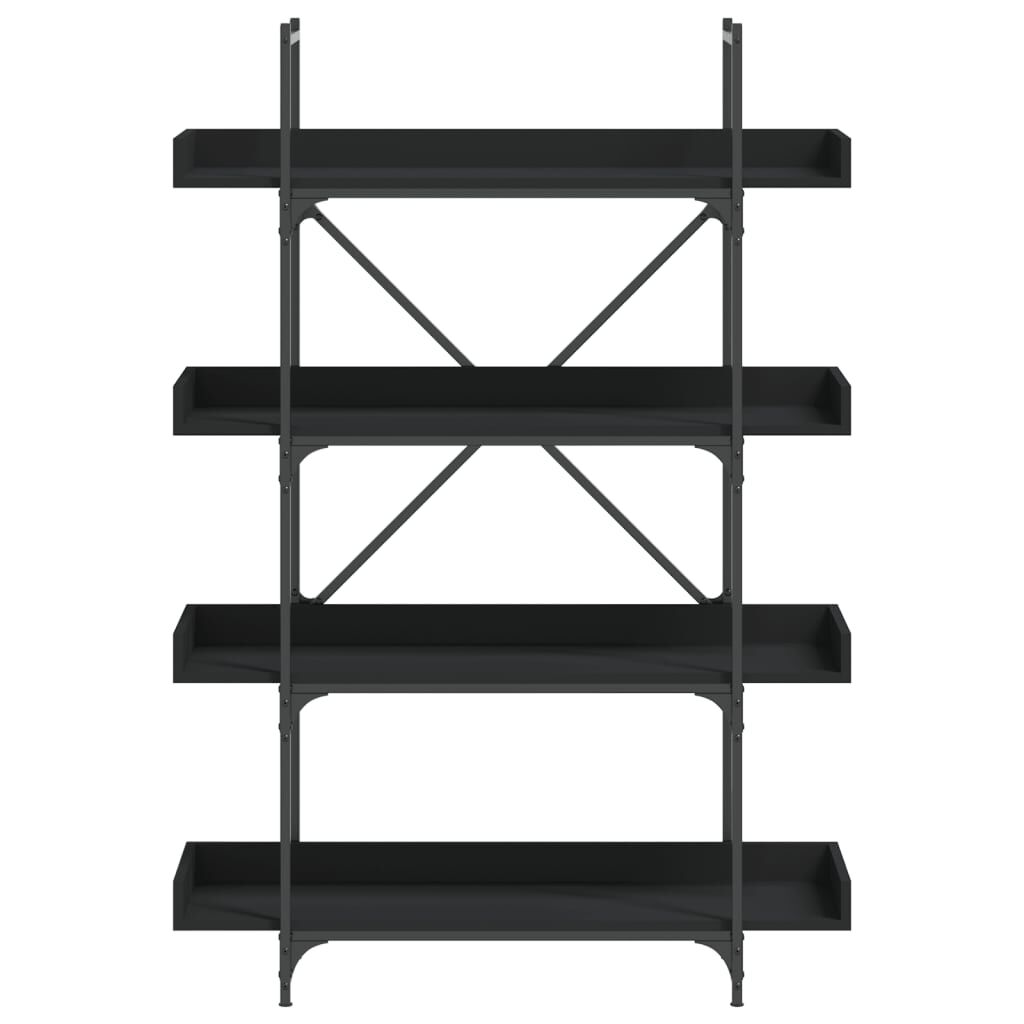 vidaXL Βιβλιοθήκη 4 Επιπέδων Μαύρη 100x33x145,5 εκ. Επεξεργασμένο Ξύλο