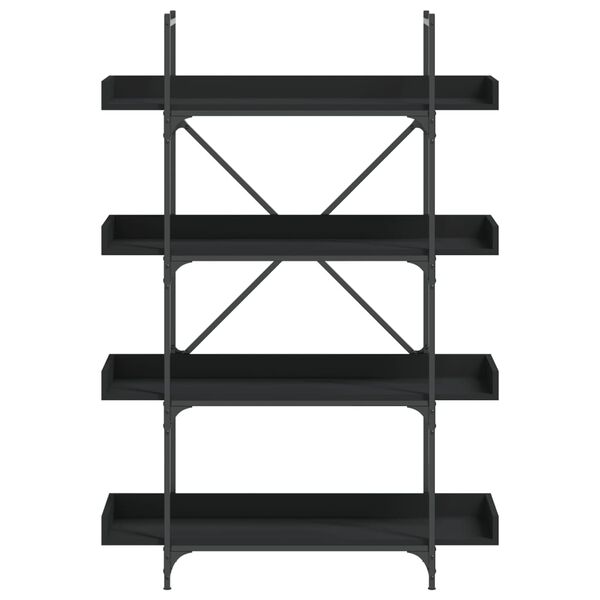 vidaXL Βιβλιοθήκη 4 Επιπέδων Μαύρη 100x33x145,5 εκ. Επεξεργασμένο Ξύλο