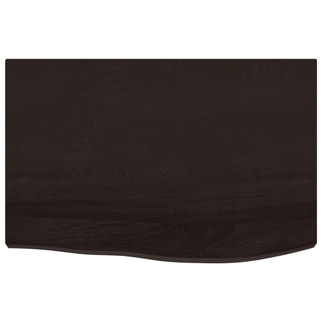 vidaXL Επιφάνεια Τραπεζιού Σκούρο Καφέ 60x40x(2-4)εκ Επεξ. Μασίφ Δρυς