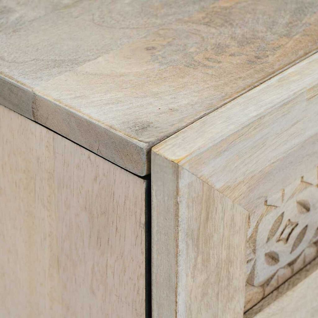 vidaXL Πλαϊνό γραφείο Λευκό 60 x 33 x 75 cm Μασίφ ξύλο μάνγκο