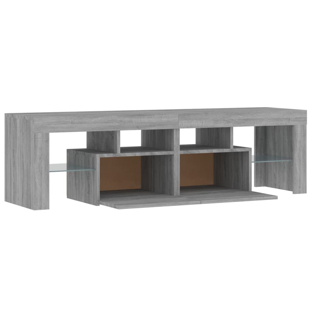 vidaXL Έπιπλο Τηλεόρασης με LED Γκρι Sonoma 140 x 36,5 x 40 εκ.