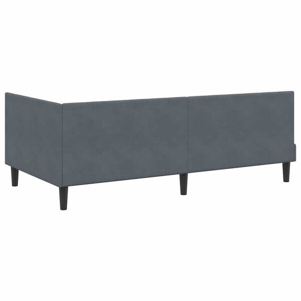 vidaXL Κρεβάτι Γωνίας με στρώμα Σκούρο γκρι 100 x 200 cm Βελούδο