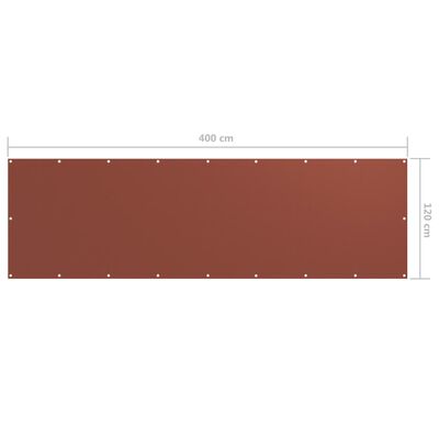 vidaXL Διαχωριστικό Βεράντας Τερακότα 120 x 400 εκ. Ύφασμα Oxford