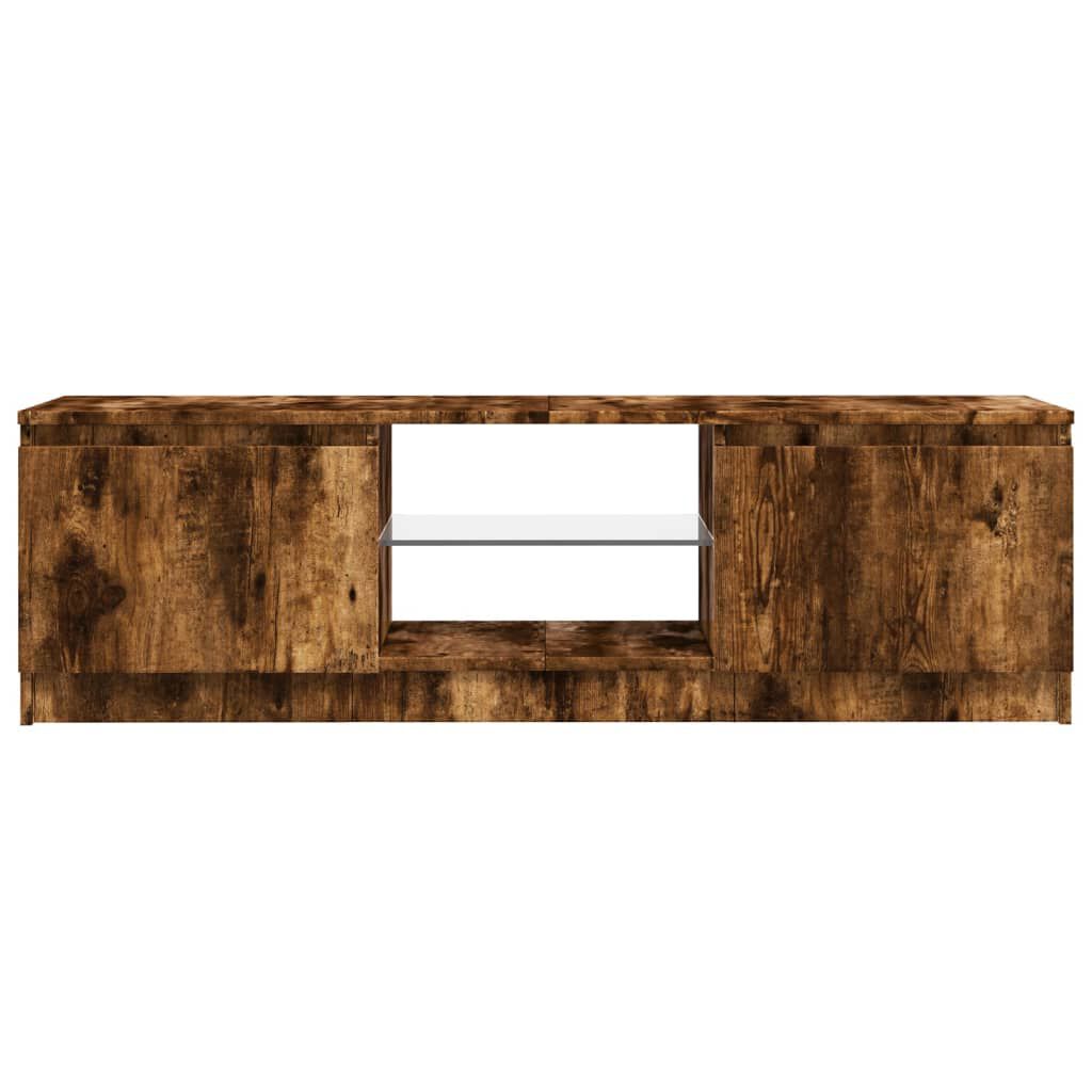 vidaXL Έπιπλο Τηλεόρασης με LED Καπνιστή Δρυς 120 x 30 x 35,5 εκ.