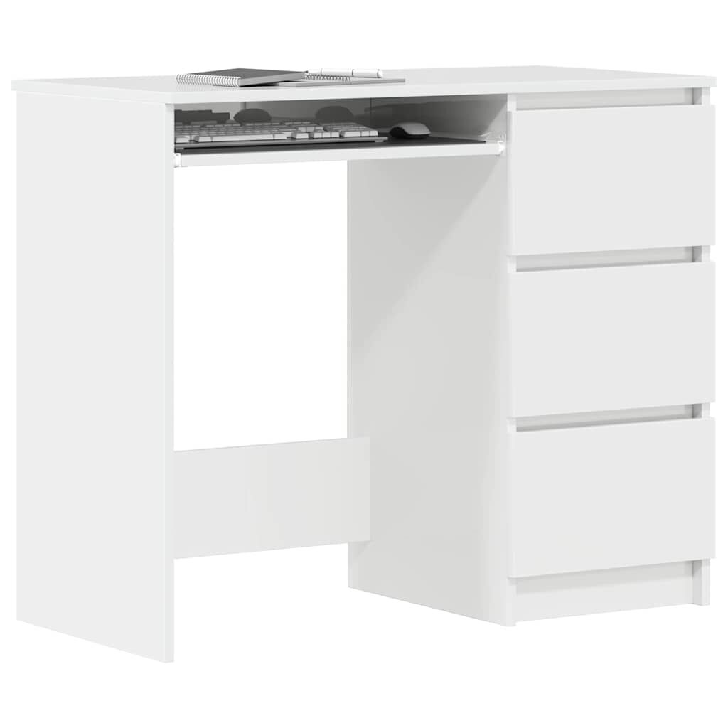 vidaXL Γραφείο Γυαλιστερό Λευκό 90 x 45 x 76 εκ. από Επεξ. Ξύλο