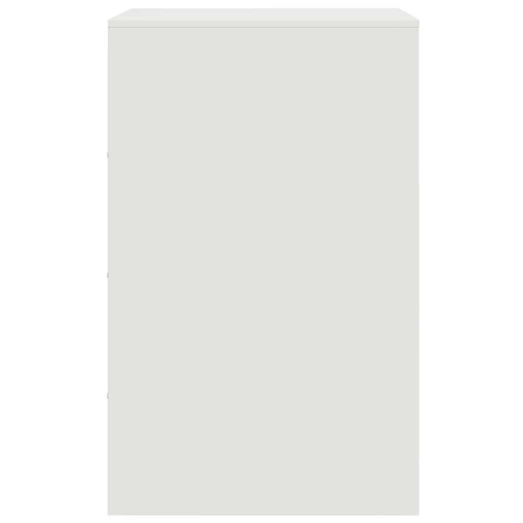 vidaXL Κομοδίνο Λευκό 34,5x39x62 εκ. από Χάλυβα