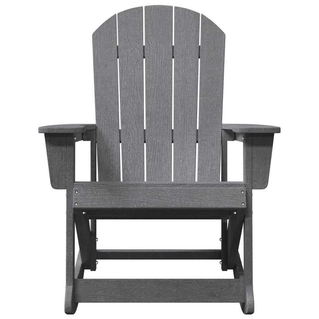 vidaXL Καρέκλα Rocking Adirondack Ανοιχτό γκρι 73.5x92x90 εκ. HDPE