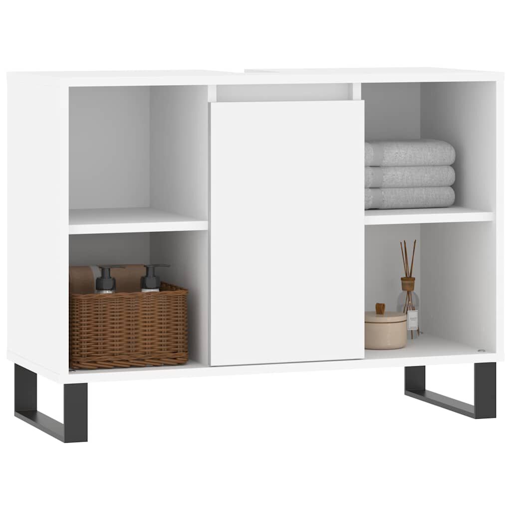 vidaXL Ντουλάπι Μπάνιου Λευκό 80 x 33 x 60 εκ. Επεξεργασμένο Ξύλο