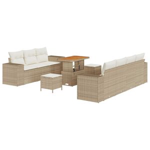 vidaXL &Sigma;&epsilon;&tau; &Kappa;&alpha;&nu;&alpha;&pi;έ &Kappa;ή&pi;&omicron;&upsilon; &mu;&epsilon; &mu;&alpha;&xi;&iota;&lambda;ά&rho;&iota; 10 pcs &Mu;&pi;&epsilon;&zeta; &kappa;&alpha;&iota; &Kappa;&rho;έ&mu;&alpha; &Pi;&omicron;&lambda;&upsilon; &Rho;&alpha;&tau;ά&nu;