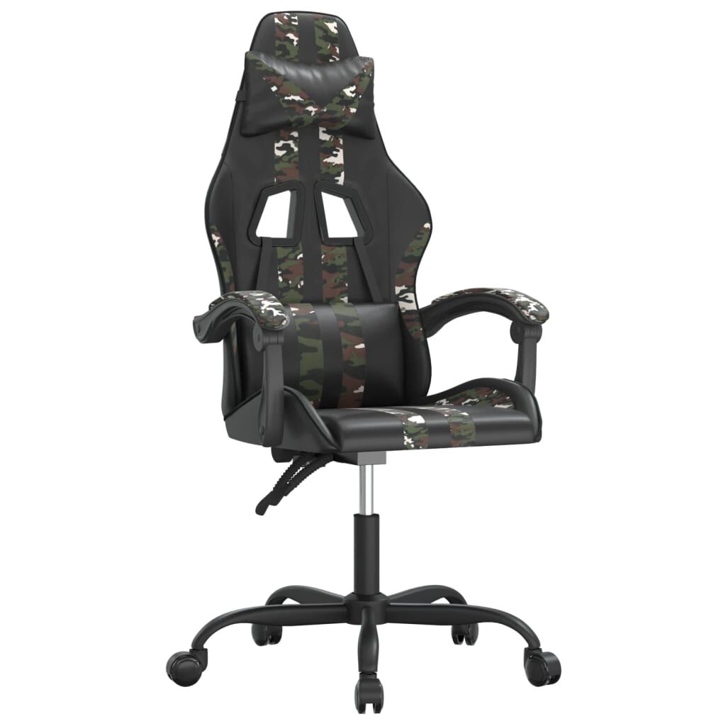vidaXL Καρέκλα Gaming Περιστρεφόμενη Μαύρη/Παραλλαγή Συνθετικό Δέρμα
