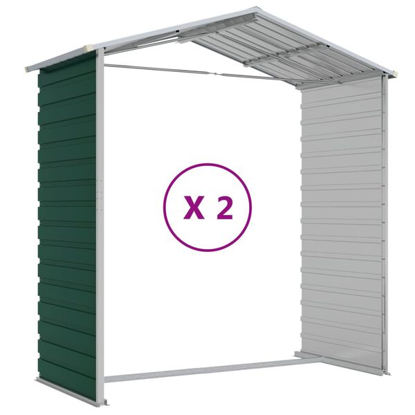 vidaXL Αποθήκη Κήπου Πράσινη 191x215x198 εκ. Γαλβανισμένο Ατσάλι