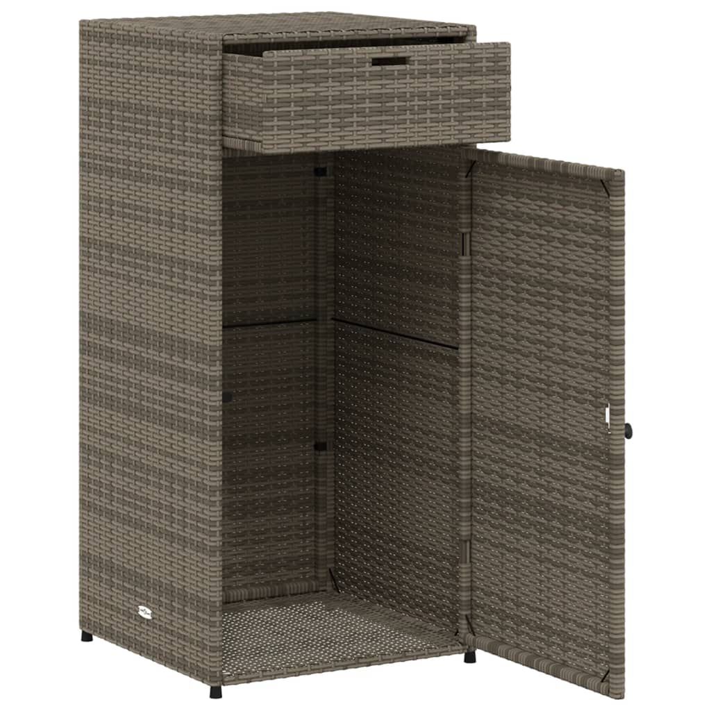 vidaXL Ντουλάπι Αποθήκευσης Κήπου Γκρι 55x55x111 εκ. Συνθετικό Ρατάν