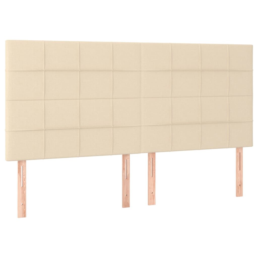 vidaXL Κεφαλάρια Κρεβατιού 4 τεμ. Κρεμ 80 x 5 x 78/88 εκ. Υφασμάτινο