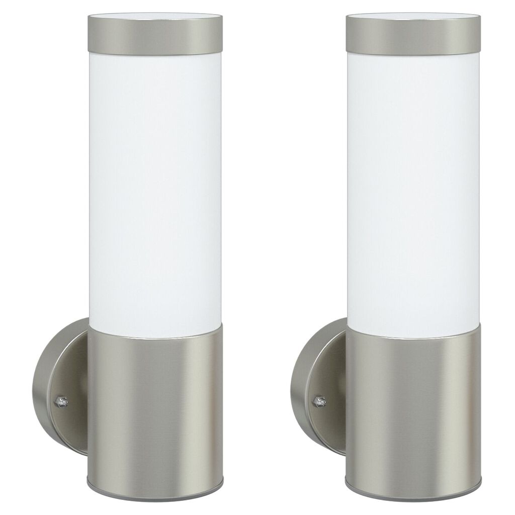 vidaXL Εξωτερικά Φωτιστικά Τοίχου 2 pcs Ασημί 12 x 7.5 x 27 εκ