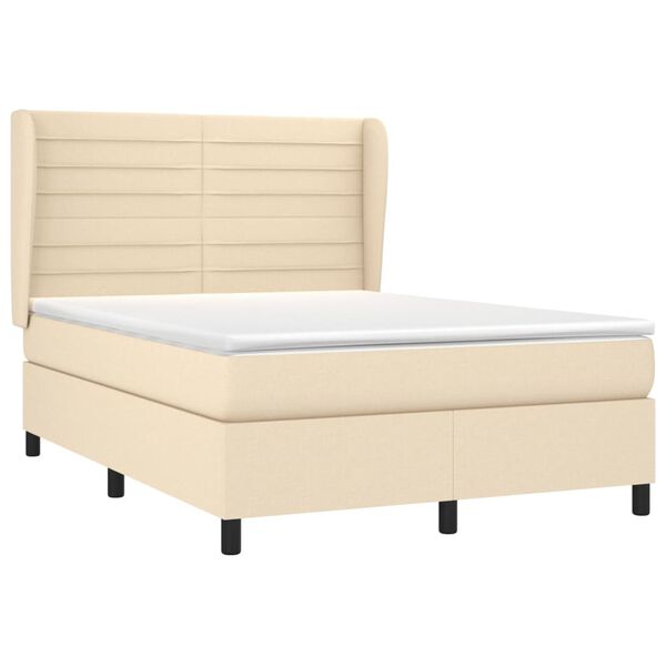 vidaXL &Kappa;&rho;&epsilon;&beta;ά&tau;&iota; Boxspring &mu;&epsilon; &Sigma;&tau;&rho;ώ&mu;&alpha; &Kappa;&rho;&epsilon;&mu; 140x200 &epsilon;&kappa;. &Upsilon;&phi;&alpha;&sigma;&mu;ά&tau;&iota;&nu;&omicron;