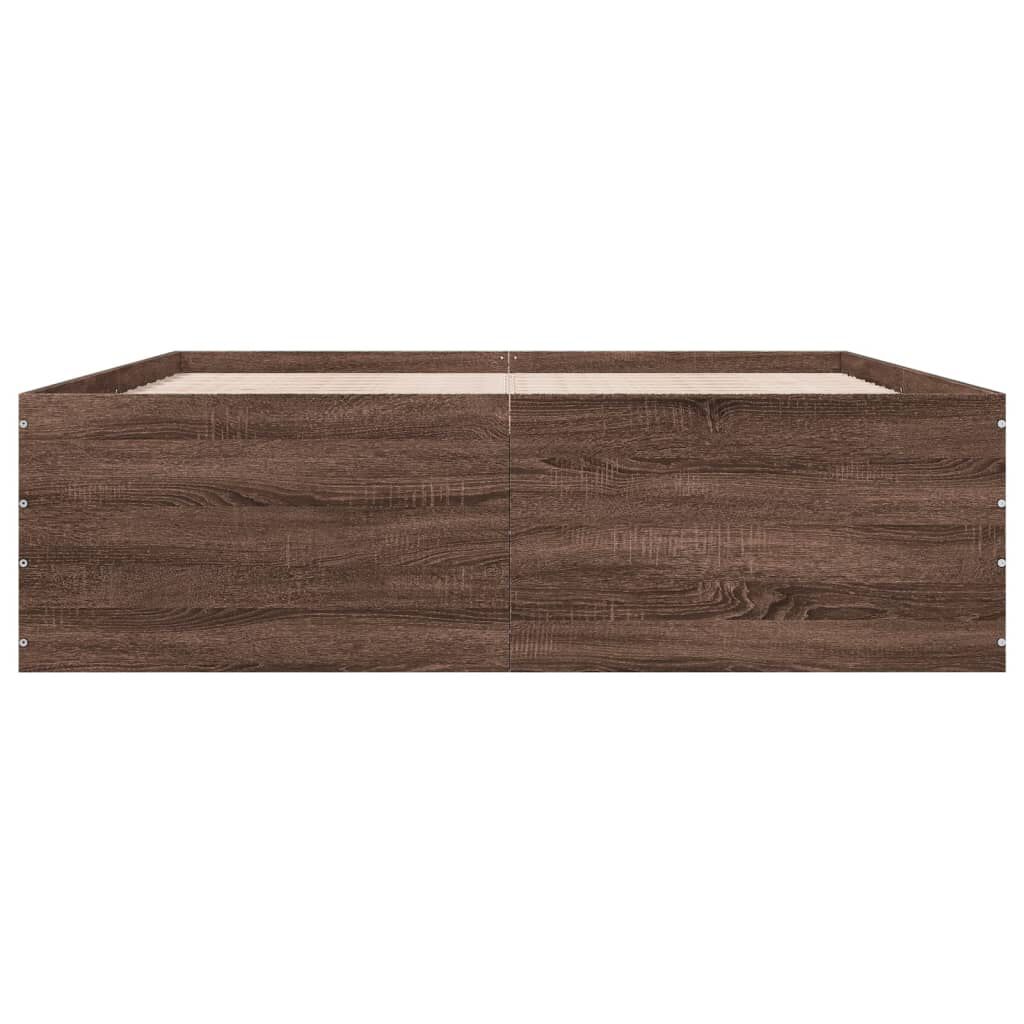 vidaXL Πλαίσιο Κρεβατιού Καφέ Δρυς 150x200 εκ. Επεξεργασμένο Ξύλο