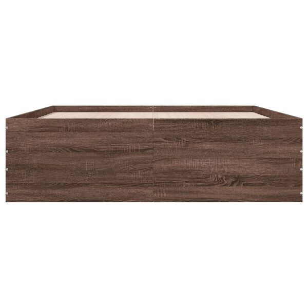 vidaXL Πλαίσιο Κρεβατιού Καφέ Δρυς 150x200 εκ. Επεξεργασμένο Ξύλο