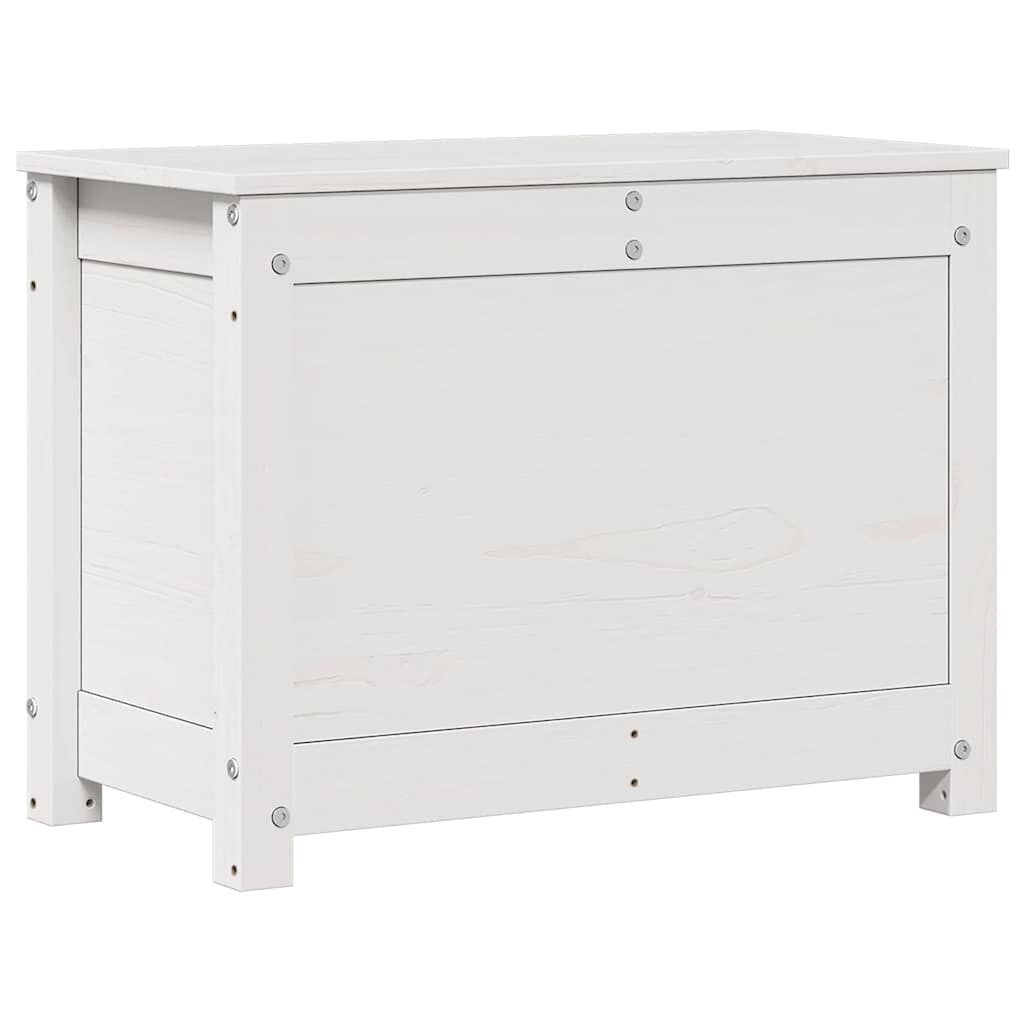 vidaXL Κουτί Αποθήκευσης Λευκό 60x32x45,5 εκ από Μασίφ Ξύλο Πεύκου