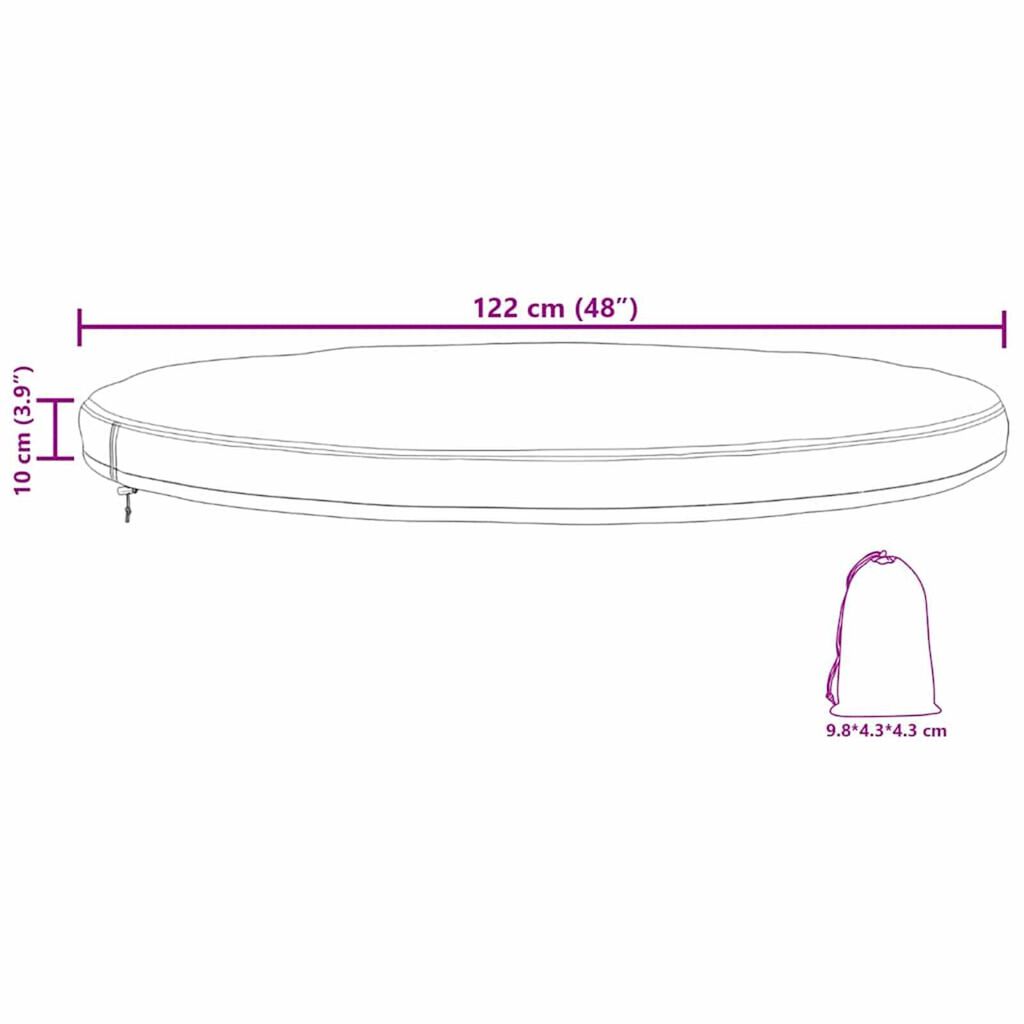 vidaXL Κάλυμμα Επίπλων Εξωτερικού Χώρου 122 x 122 x 10 εκ