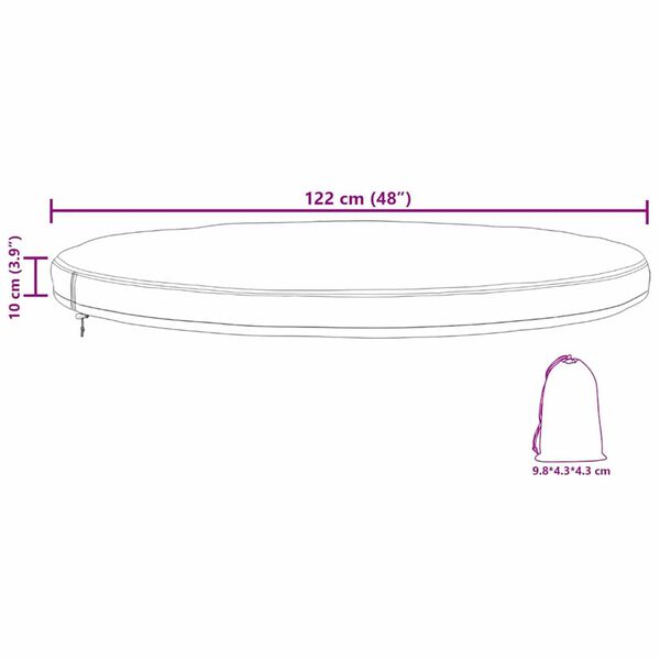 vidaXL Κάλυμμα Επίπλων Εξωτερικού Χώρου 122 x 122 x 10 εκ