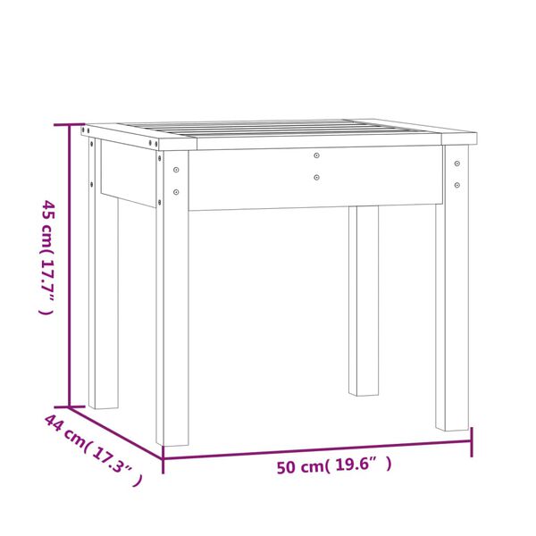 vidaXL Παγκάκι Κήπου 50x44x45 εκ. από Μασίφ Ξύλο Ψευδοτσούγκας