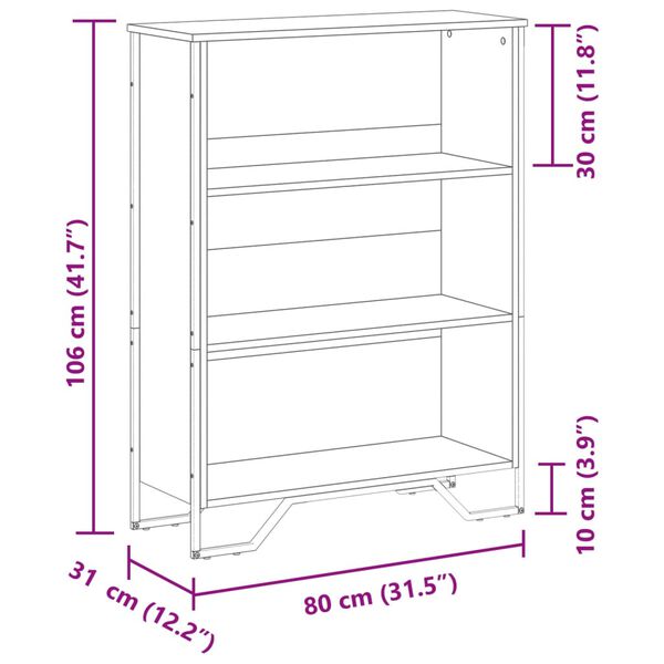 vidaXL Βιβλιοθήκη Καπνιστή Δρυς 80x31x106 εκ. από Επεξεργασμένο Ξύλο