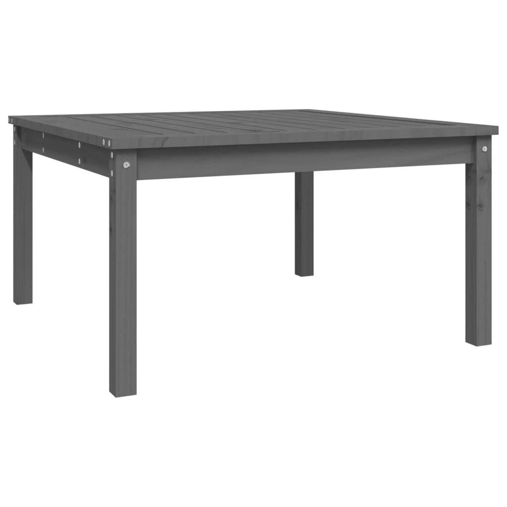 vidaXL Τραπέζι Κήπου Γκρι 82,5x82,5x45 εκ. από Μασίφ Ξύλο Πεύκου