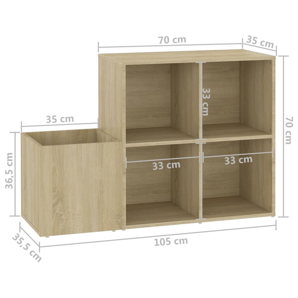 vidaXL Παπουτσοθήκη Χολ Sonoma Δρυς 105 x 35,5 x 70 εκ από Επεξ. Ξύλο