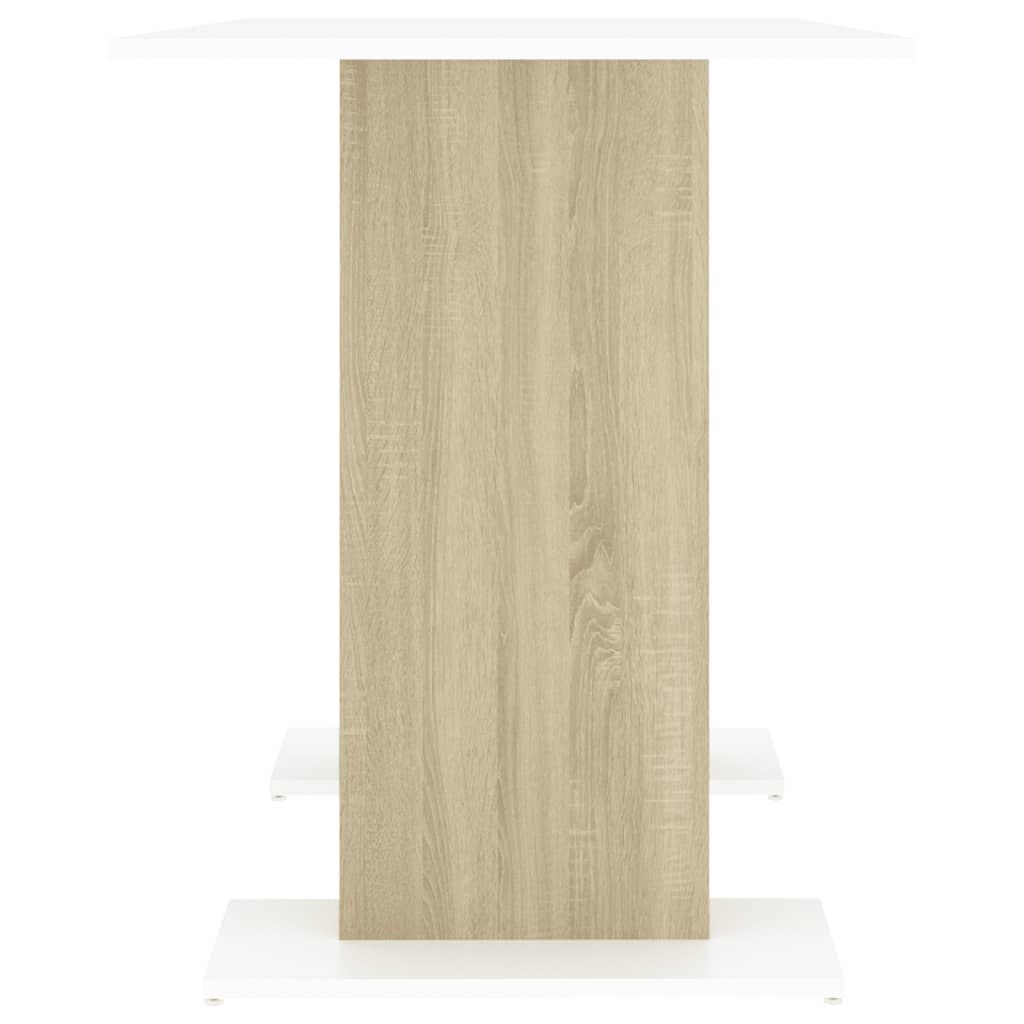 vidaXL Τραπεζαρία Λευκή / Sonoma Δρυς 110x60x75 εκ. από Μοριοσανίδα