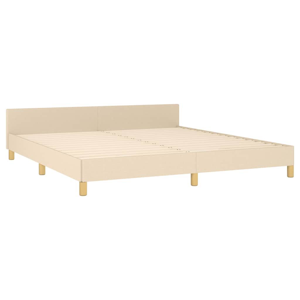 vidaXL Σκελετός Κρεβατιού Χωρίς Στρώμα Κρεμ 180x200 εκ. Υφασμάτινο