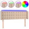 vidaXL Κεφαλάρι Κρεβατιού LED Καπουτσίνο 147x16x78/88εκ. Συνθετ. Δέρμα