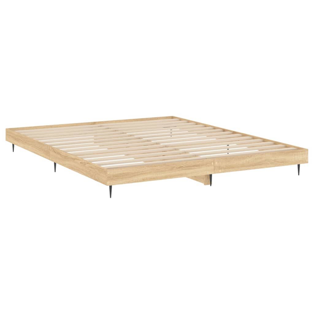 vidaXL Πλαίσιο Κρεβατιού Χωρ. Στρώμα Sonoma Δρυς 200x200 εκ. Επ. Ξύλο