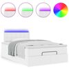 vidaXL Ottoman Κρεβάτι με στρώματα & LED Καθαρό Λευκό Faux Leather