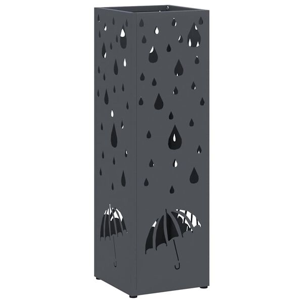 vidaXL Σχέδιο & βάση αποθήκευσης Ανθρακί 15.5 x 15.5 x 49 εκ Μέταλλο
