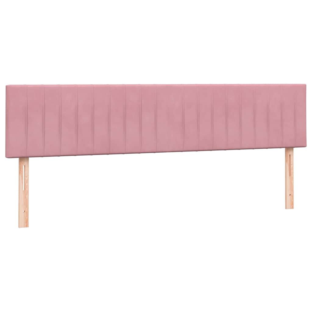 vidaXL Κρεβάτι με στρώματα ροζ 180x220 cm Βελούδινο