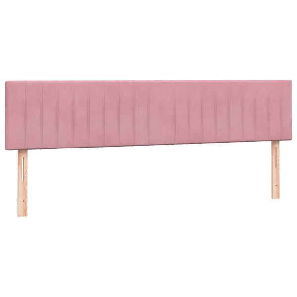 vidaXL Κρεβάτι με στρώματα ροζ 180x220 cm Βελούδινο