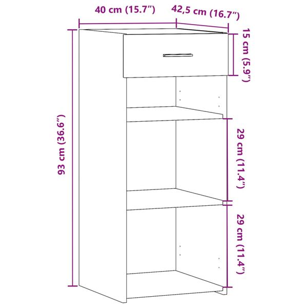 vidaXL Ντουλάπι Γκρι Σκυροδέματος 40x42,5x93 εκ. Επεξεργασμένο Ξύλο