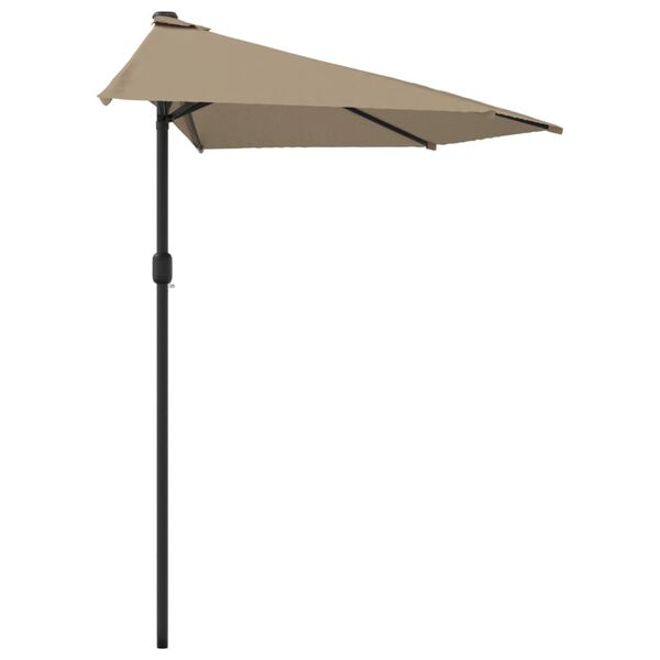 vidaXL Ομπρέλα Βεράντας Ημικυκλική Χρώμα Taupe 300x155 εκ Ιστός Αλουμ.