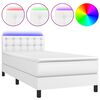 vidaXL &Kappa;&rho;&epsilon;&beta;ά&tau;&iota; Boxspring &mu;&epsilon; &Sigma;&tau;&rho;ώ&mu;&alpha; & LED &Lambda;&epsilon;&upsilon;&kappa;ό 90x190 &epsilon;&kappa;. &Sigma;&upsilon;&nu;&theta;. &Delta;έ&rho;&mu;&alpha;