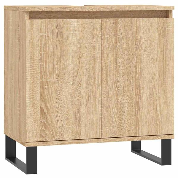 vidaXL Ντουλάπι Μπάνιου Sonoma Δρυς 58 x 33 x 60 εκ. από Επεξεργ. Ξύλο