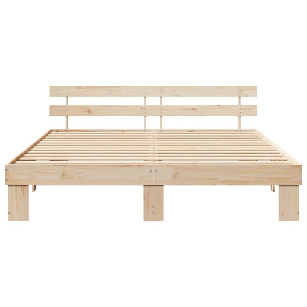 vidaXL Σκελετός Κρεβατιού Καφέ 200 x 200 cm Μασίφ ξύλο πεύκου